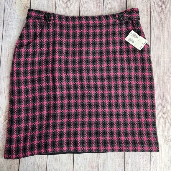 Harold’s Lined Plaid Skirt wool 8 NWT - Picture 1 of 8